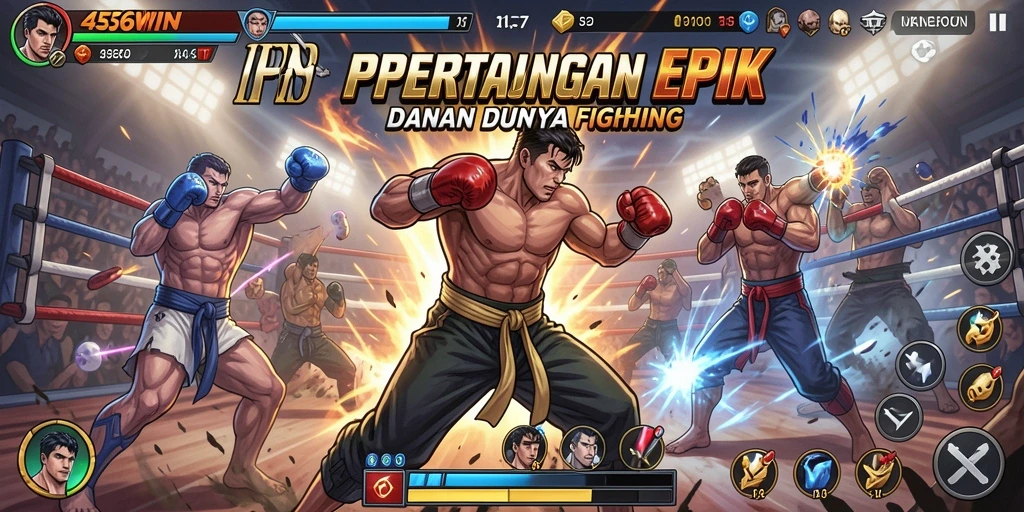 Screenshot utama 456WIN menampilkan pertarungan yang intens dan dinamis.