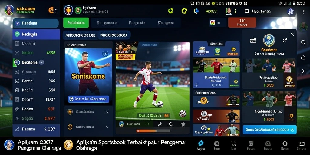 Tampilan gameplay C0077 saat melakukan taruhan olahraga.