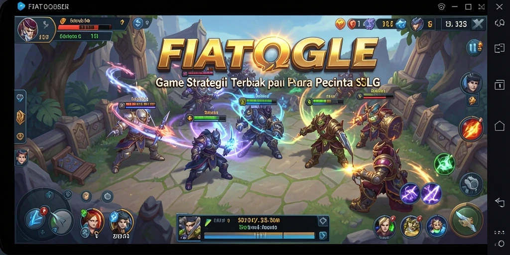 Tangkapan layar utama FIATOGEL menunjukkan aksi strategi mendalam dan interaksi antar pemain.