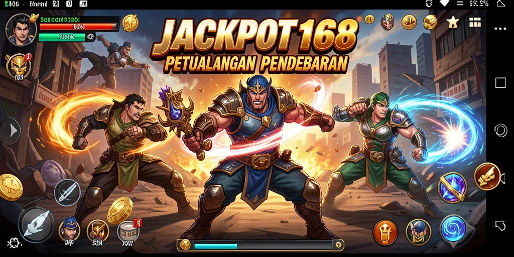 Gameplay intens dari JACKPOT168 menampilkan pertarungan seru dan karakter dinamis.