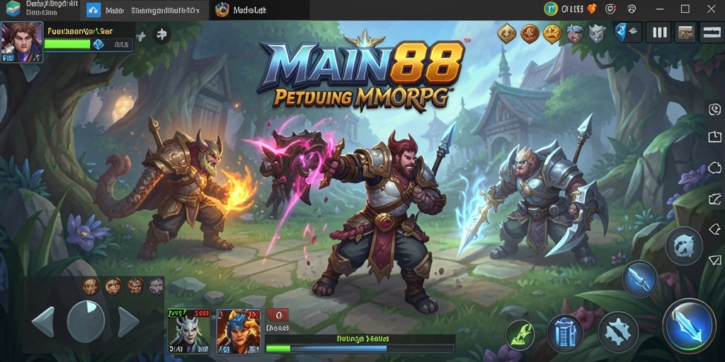 Tampilan gamplay <strong>MAIN88</strong> yang menampilkan pertarungan epik di dunia MMORPG.