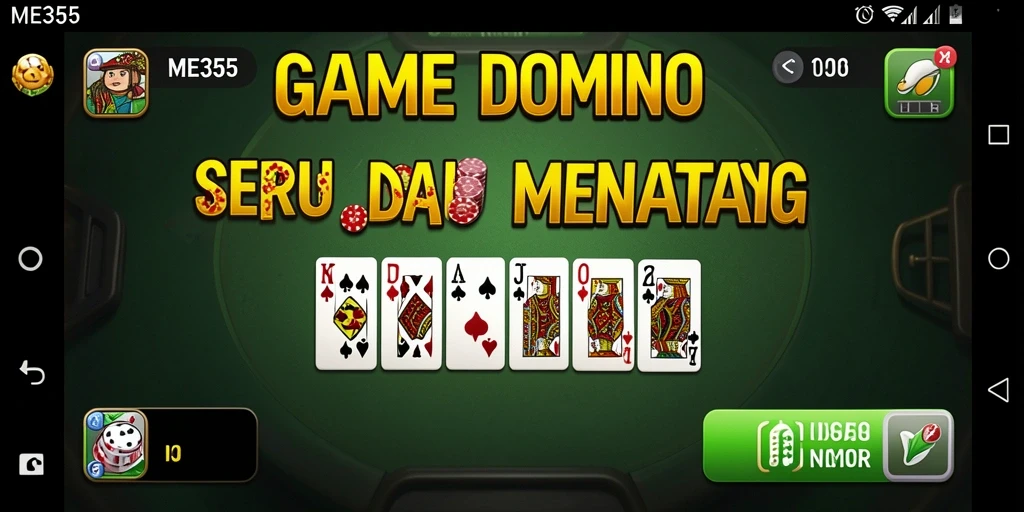 Screenshot utama gameplay Domino dalam ME355 yang seru dan kompetitif.