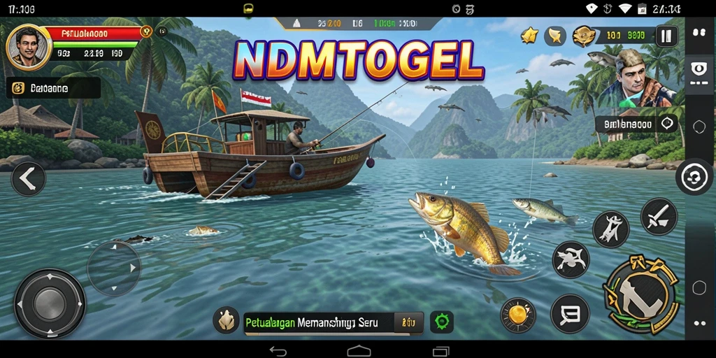 Tampilan gameplay NDMTOGEL yang seru dan menarik saat memancing.