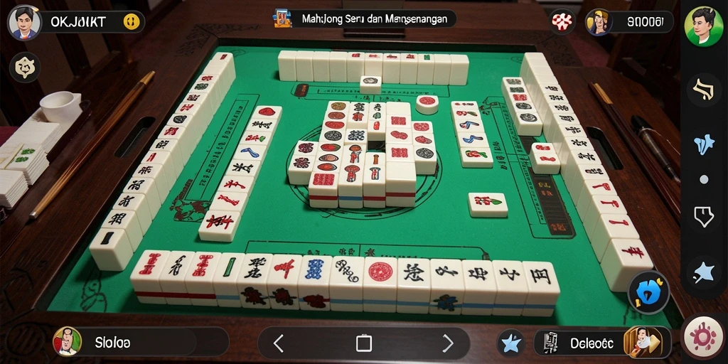 Tampilan gameplay menarik dari game Mahjong OKJKT.