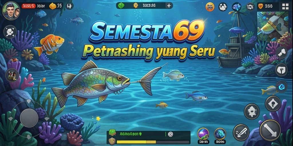 Gameplay memancing yang mendebarkan dan menantang di SEMESTA69.