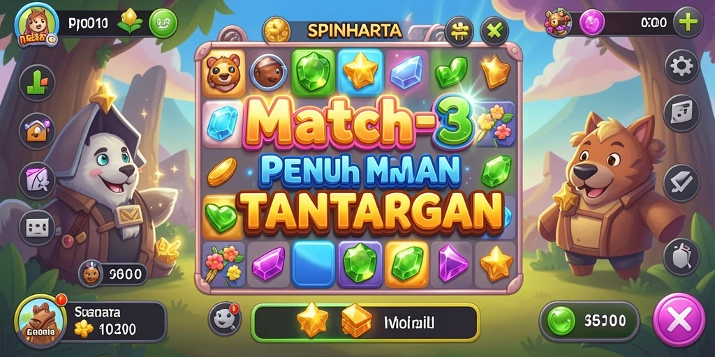 Tampilan gameplay SPINHARTA yang seru dan penuh warna.