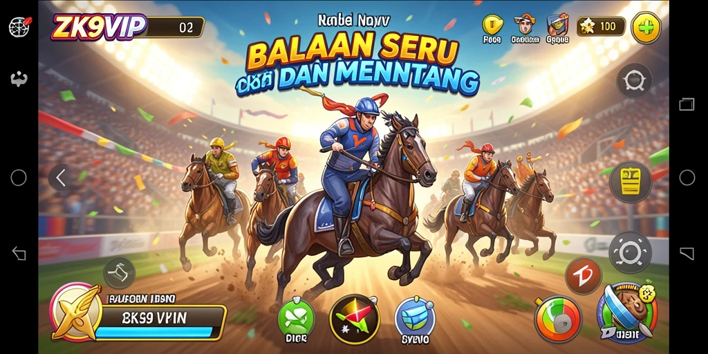 Tampilan gameplay ZK9VIP dengan balapan yang menegangkan dan kendaraan cepat.
